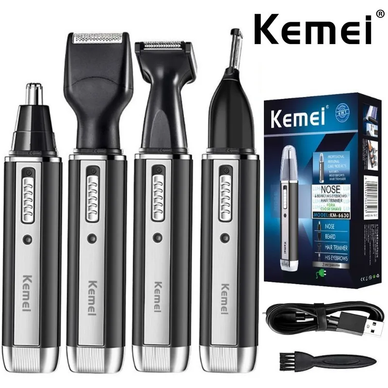 Men'S Grooming Nose Hair Trimmer - Kemei 4 in 1 Trimmer สําหรับชายไฟฟ้าจมูกและหู