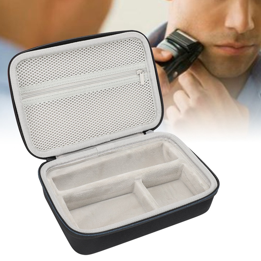 Men'S Grooming Organizer - กระเป๋าเก็บเครื่องตัดผมแบบพกพา กระเป๋ากันกระแทกทนทาน กระเป๋าจัดระเบียบเครื่องโกนหนวดไฟฟ้า ขนาดกะทัดรัด สีดำ กระเป๋าเดินทางสำหรับผู้ชาย