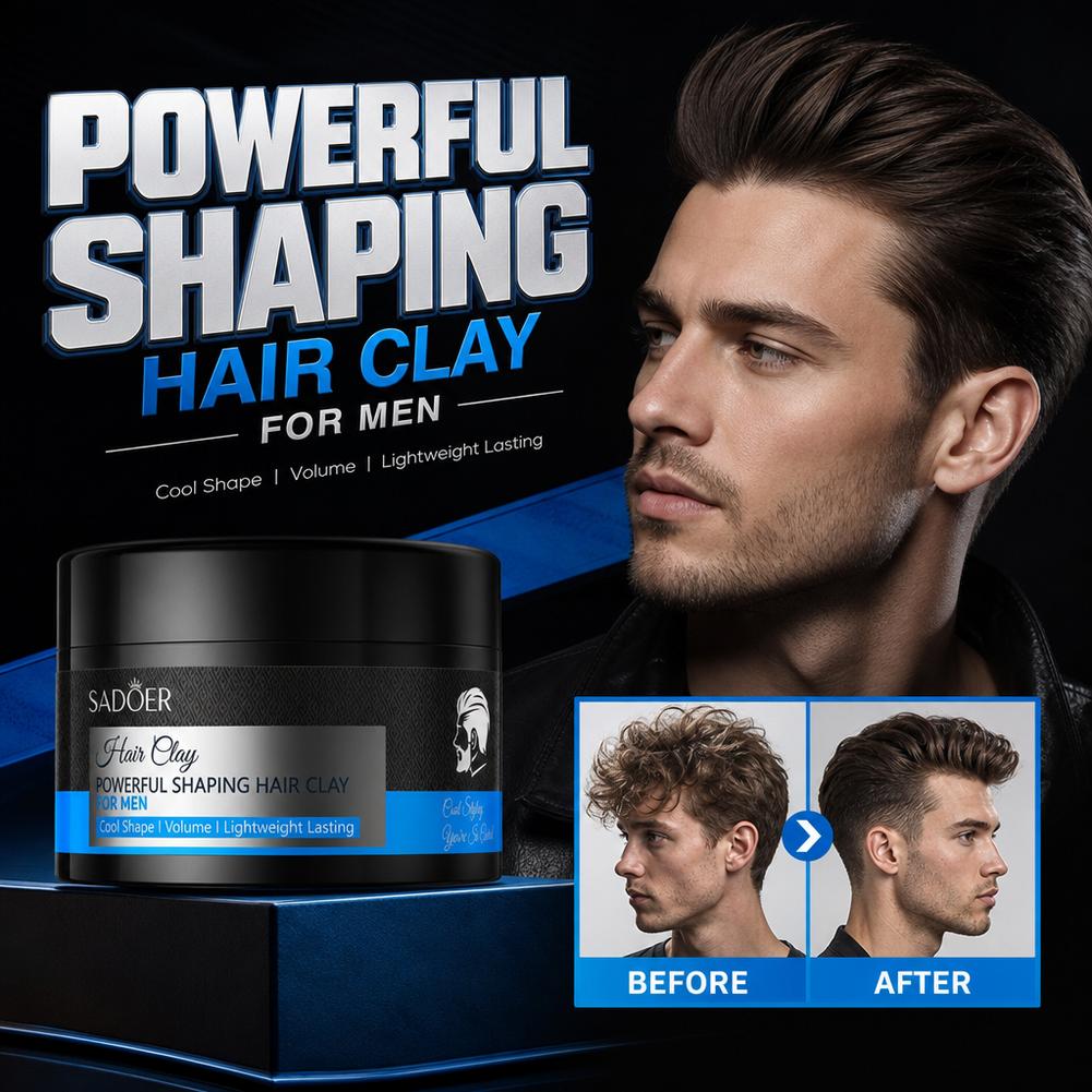Pomade Hair Clay - ดินเหนียวจัดแต่งทรงผมเนื้อแมท ติดทนนาน ไม่เหนียวเหนอะหนะ แว็กซ์โพเมด ครีมจัดแต่งทรงผมสำหรับผู้ชาย ใช้ได้ทุกวัน