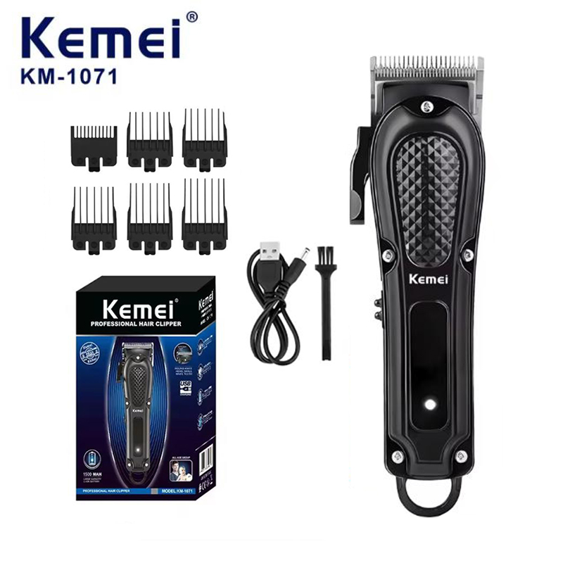 Mens Grooming Tools - เครื่องตัดผมไฟฟ้า Kemei KM-1071 แบบชาร์จไฟได้ ไร้สาย สำหรับตัดแต่งหนวดเครา