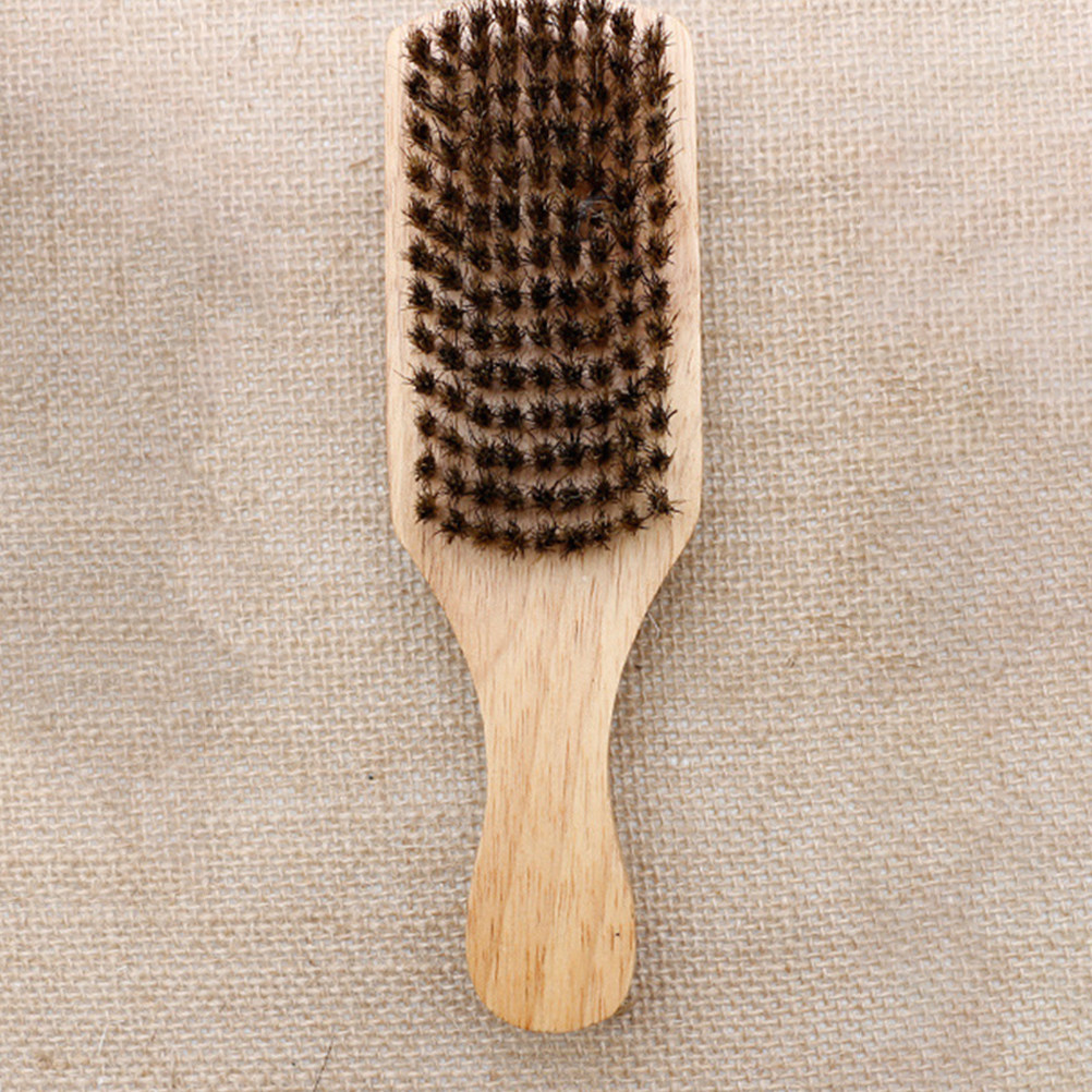 Mens Grooming Tools - หวีจัดแต่งทรงหนวด 2 ชิ้น แปรงขนหมูสองด้าน ด้ามจับออกแบบตามหลักสรีรศาสตร์ พกพาสะดวก