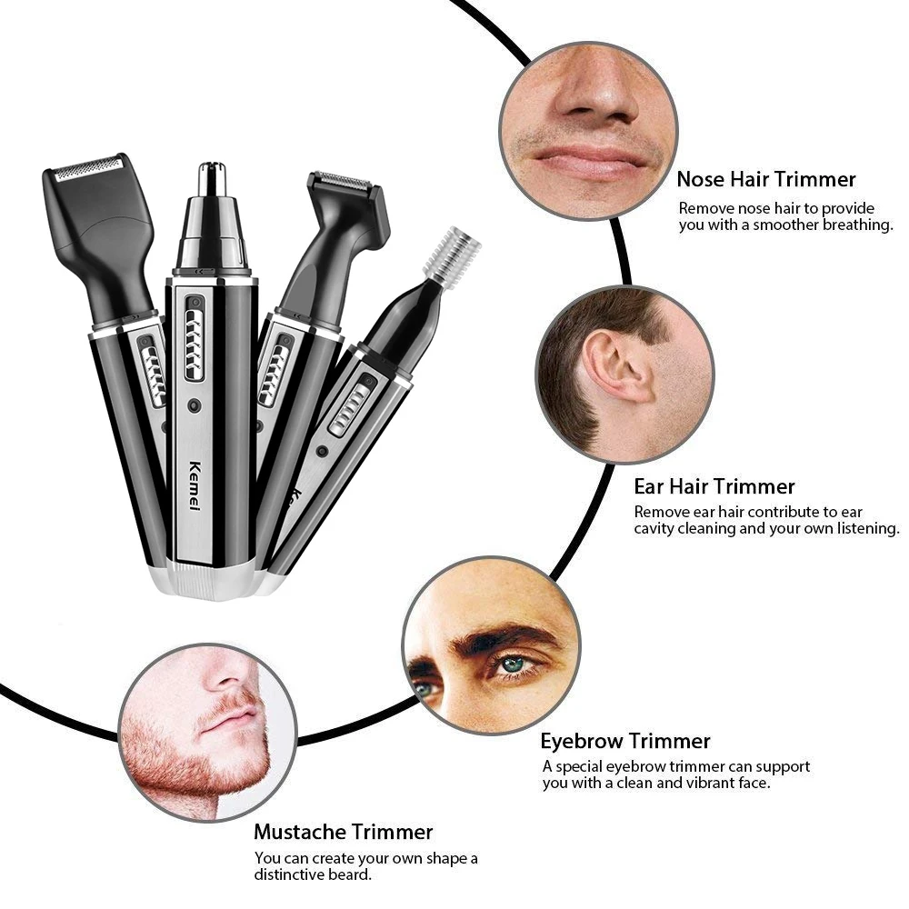 Kemei เครื่องกันขนไฟฟ้าแบบชาร์ - Men'S Grooming Nose Hair Trimmer บทวิจารณ์และราคา