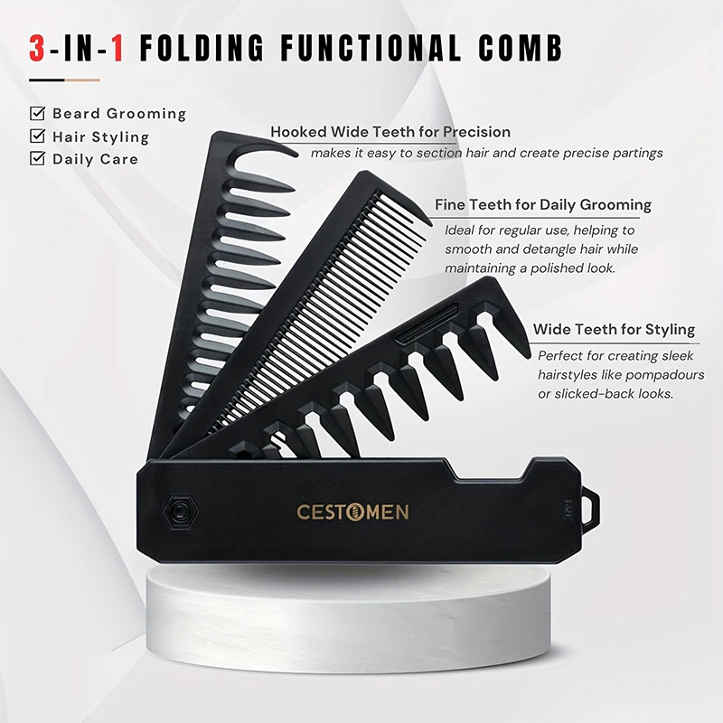 หวีจัดแต่งทรงผม 3-in-1 แบบพับไ - Men'S Grooming Organizer บทวิจารณ์และราคา