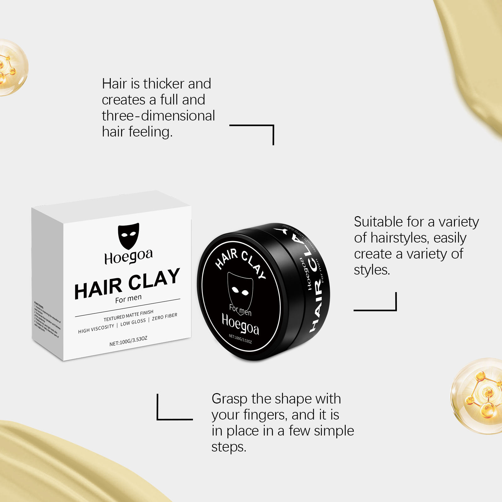 ดินเหนียวจัดแต่งทรงผมสำหรับผู้ - Pomade Hair Clay บทวิจารณ์และราคา